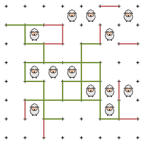 One of my completed games... where we protect five sheep, can you figure out how many rounds?